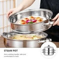 thumbnail image 4 of FRCOLOR Steam Pot 1Pc Stainless Steel Steaming Pot Household Stockpot Multipurpose Pot (Silver),10.83"X10.04"X9.84", 4 of 5