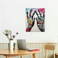 thumbnail image 2 of JEUXUS Graffiti Canvas Wall Art - Heart-Shaped Gestures Picture Street Art Canvas Prints for Valentine's Day, Cool Framed Artwork Boy Bedroom Wall Decor Ready to Hang, 2 of 4