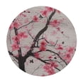 thumbnail image 4 of Orinice Pink Flowers Round Table Cover Stain Resistant Washable Indoor Outdoor Tablecloth Kitchen Dining Wedding Parties 100% Polyester Fiber 46-50, 4 of 8