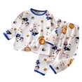 thumbnail image 5 of Gubotare Toddler Boys Pajamas Boy Fall Winter Sleepwear Pjs Set 1t 2t 3t 4t 2PC Pajamas Round Neck Long Sleeve Top And Pants Loungewear Set For Toddler Boy Kid Sleepwear (Dark Blue,7-8 Years), 5 of 5