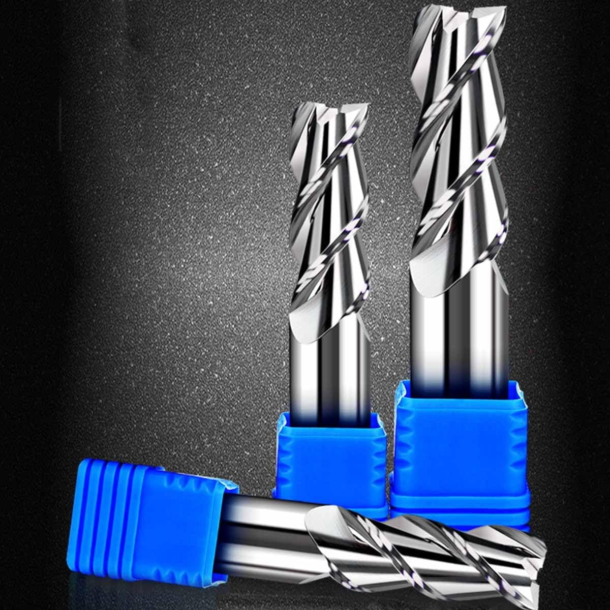 Gamvdout End Mill Bits, Large Size Cutting 3 Flute End Mills Drill Bit Tool, Metric HSS CNC Lathe Straight Shank Cutter Tool Various Sizes for Milling of Kinds of Metal