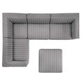 thumbnail image 2 of Conjure Channel Tufted Upholstered Fabric 5-Piece Sectional-EEI-5797-BLK-BEI, 2 of 6