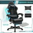 thumbnail image 5 of SOONTRANS Black Gaming Chair with Footrest, High Back Gamer Chair with Massage Lumbar Pillow, Gamer Computer Desk Chair (Black), 5 of 10