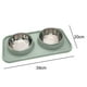 thumbnail image 2 of La comida de perro doble rueda los cuencos de la comida y del agua del acero inoxidable con la estera plástica del no derrame, 2 of 5