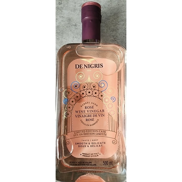 De Nigris Rose Wine Vinegar (Vinaigre de Vin Rosé) Smooth & Delicate