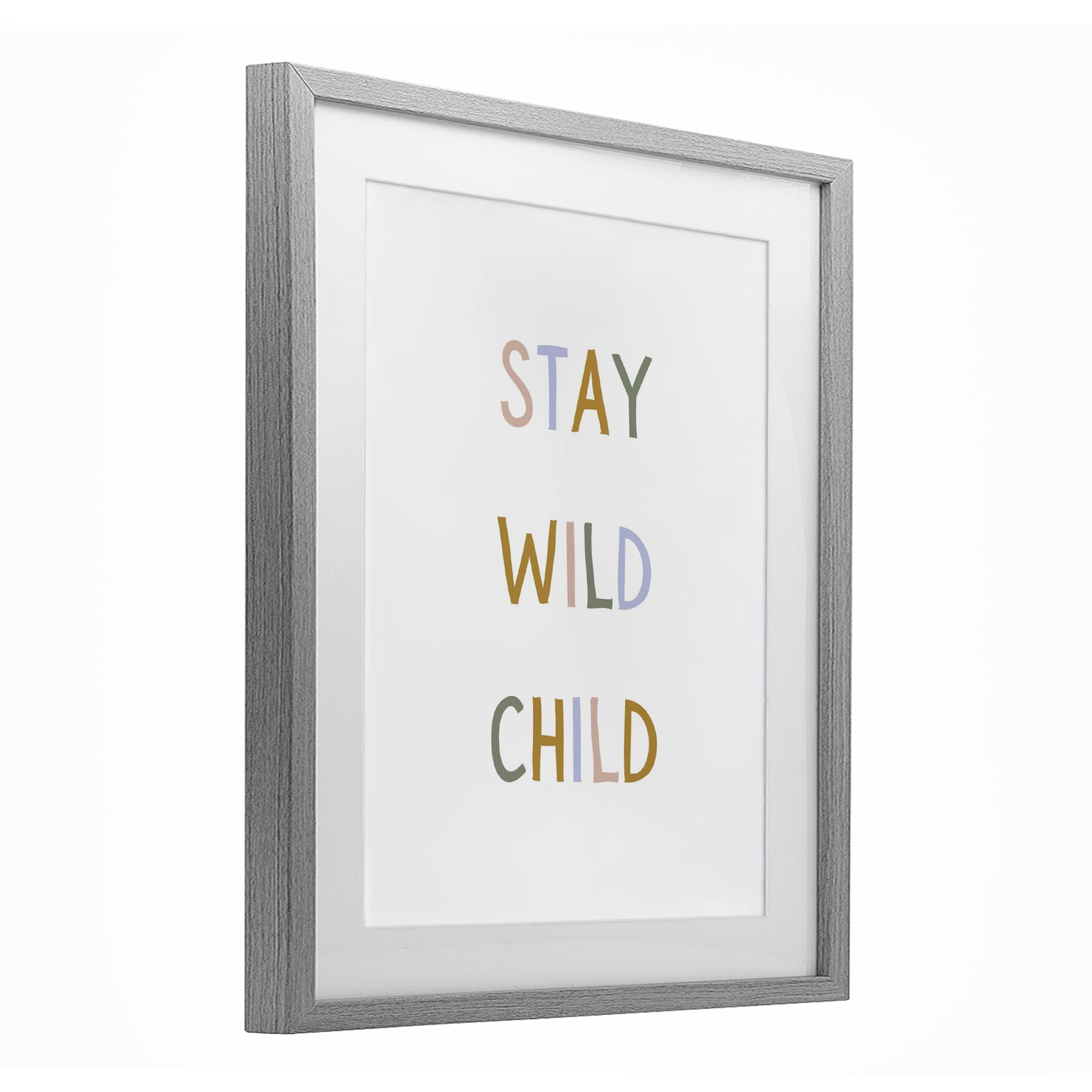 Stupell Industries Stay Wild Child Gray Framed Print Under Glass, design by Katie Griggs