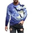 thumbnail image 2 of Rciityk Men's Halloween Long Sleeve Shirts Fall Fashion Ghost Bats Printed Crew Neck Pullover Tee Shirts Halloween Gifts Sweatshirts, 2 of 4
