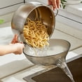 thumbnail image 5 of Multifunctional Drain Basket,Small Colander Bowl with Spout for Washing Fruits and Vegetables Salad,Silicone Pasta Strainer Dishwasher Safe, 5 of 6
