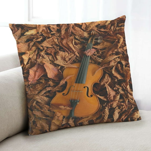 Ahgly Company Music Violin Indoor Throw Pillow, 18 inch by 18 inch