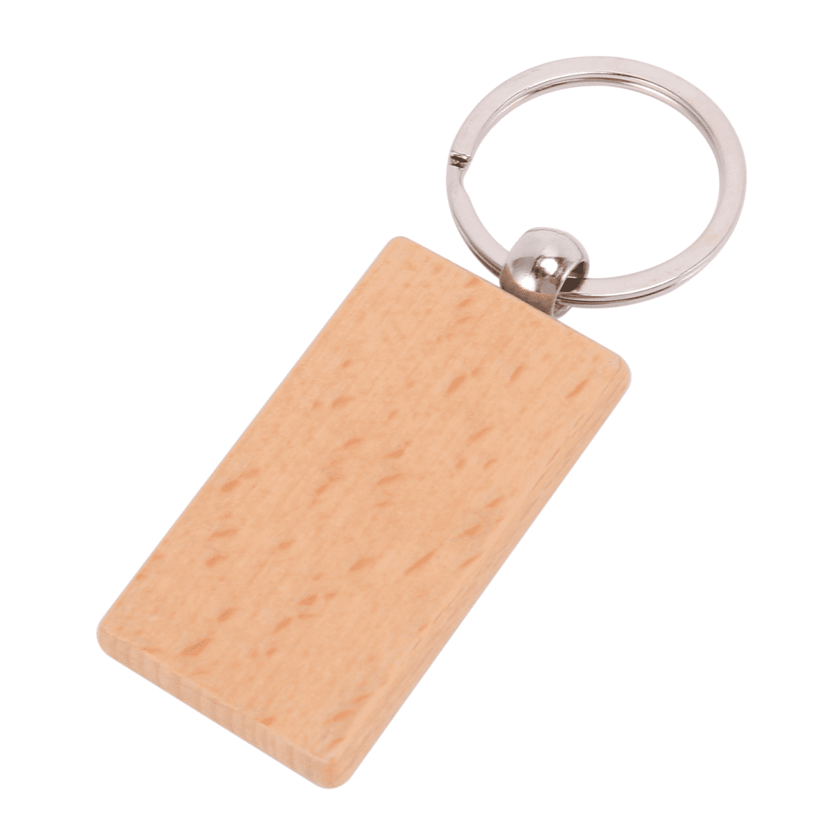 480Pcs Blank Rectangle Wooden Key Chain DIY Wood Keychains Key Tags Can Engrave DIY Gifts