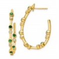 thumbnail image 6 of Auriga Mother's Day Gift 14K Yellow Gold 1/5 ct. LG Diamond VS/SI D-F and Emerald Hoop Earrings for Women, 6 of 6