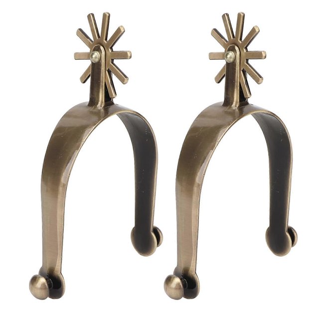 Zinc Alloy Horse Boot Spur with Rotating Gears Western Cowboy Horse Spur Competition Equipments for Men Women Enduring