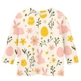 thumbnail image 2 of T-shirt Graphique de Pâques pour Enfants, Chemise à Manches 3/4 et Col Rond avec Imprimé de Vacances, Haut Décontracté Doux pour Garçons et Filles, 2 of 5