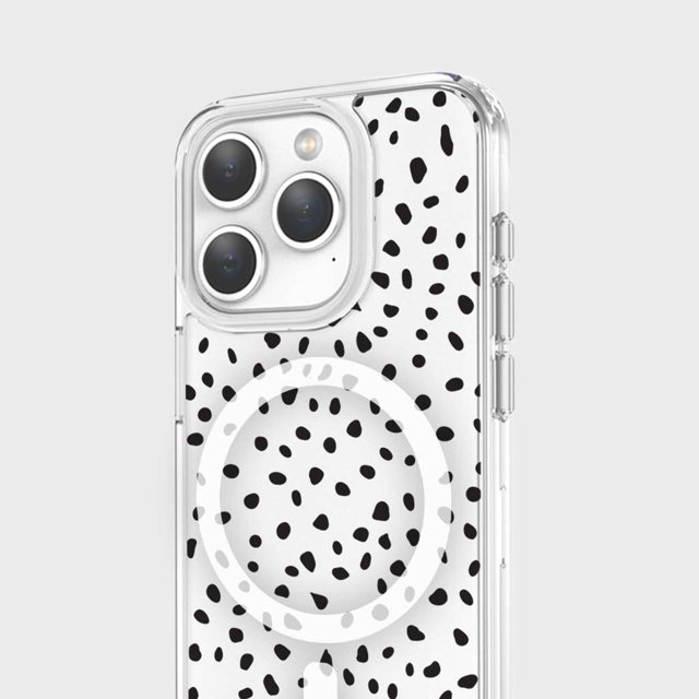 Caseco Étui iPhone 15 Pro avec MagSafe - Pois Blancs
