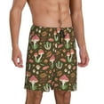 thumbnail image 2 of Naloa Mushrooms and Autumn Men's Short Pajama Pants, Lounge Comfort Shorts with Elasticized Waistband and Side Pockets - Small, 2 of 9