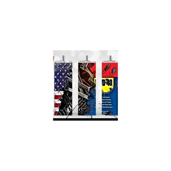 20oz Stainless Steel Tumbler with Flag and wd40 wrench design