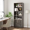 thumbnail image 4 of Whizmax 71.4in Tall Wooden Industrial 6-Shelf Bookcase,for Adults, Living Room, Bedroom, Home Office, 4 of 8