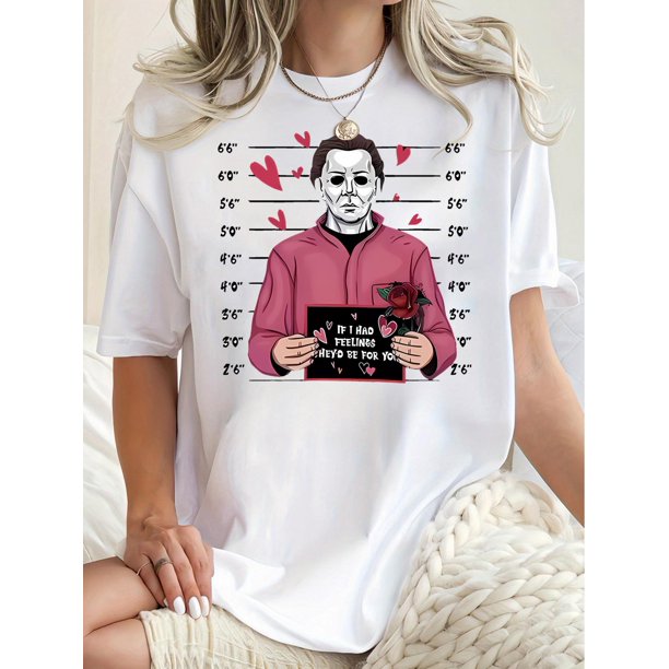 Camiseta de mujer Trajes de verano Traje Camiseta de cuello redondo para viajes de compras deportivas 1pc Women'S Casual Polyester T-Shirt with Unique Heartbeat Graphic, Crew Neck, Medium Stretch