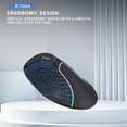 thumbnail image 2 of JOMAA RGB Backlit Wireless Vertical Mouse Bluetooth 5.0 2.4G Ergonomic 4000DPI 6 Mute Buttons for MacBook Tablet Laptops, 2 of 9