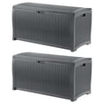 thumbnail image 1 of Suncast 73 Gallon Outdoor Patio Storage Deck Boxes, Cyberspace (2 Pack), 1 of 12