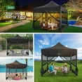 thumbnail image 4 of HOTEEL 10x10 Heavy Duty Canopy Tent, Pop up Canopies with Netting Screened ,Waterproof Ez up Canopy with Sidewalls, Outdoor Instant Party Tent for Backyard,Black, 4 of 10