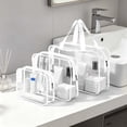 thumbnail image 4 of Transparent PVC Makeup Bag Set, Large Capacity Zipper Storage Bags For Travel Toiletry Organizer, Waterproof Cosmetic Pouch Set With Handle, White 3 Piece Set (Multicolor, 18*14*5CM), 4 of 5