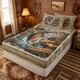 thumbnail image 2 of meiyoeat Rustic Wood Bass Fishing Boat Zipper Comforter Set with Fitted Sheet and 2 Pillowcases for Men Boys, Outdoor Wildlife Zipper Bedding Set, Brown Green Black, Black Reversible, 3-Piece, 2 of 6