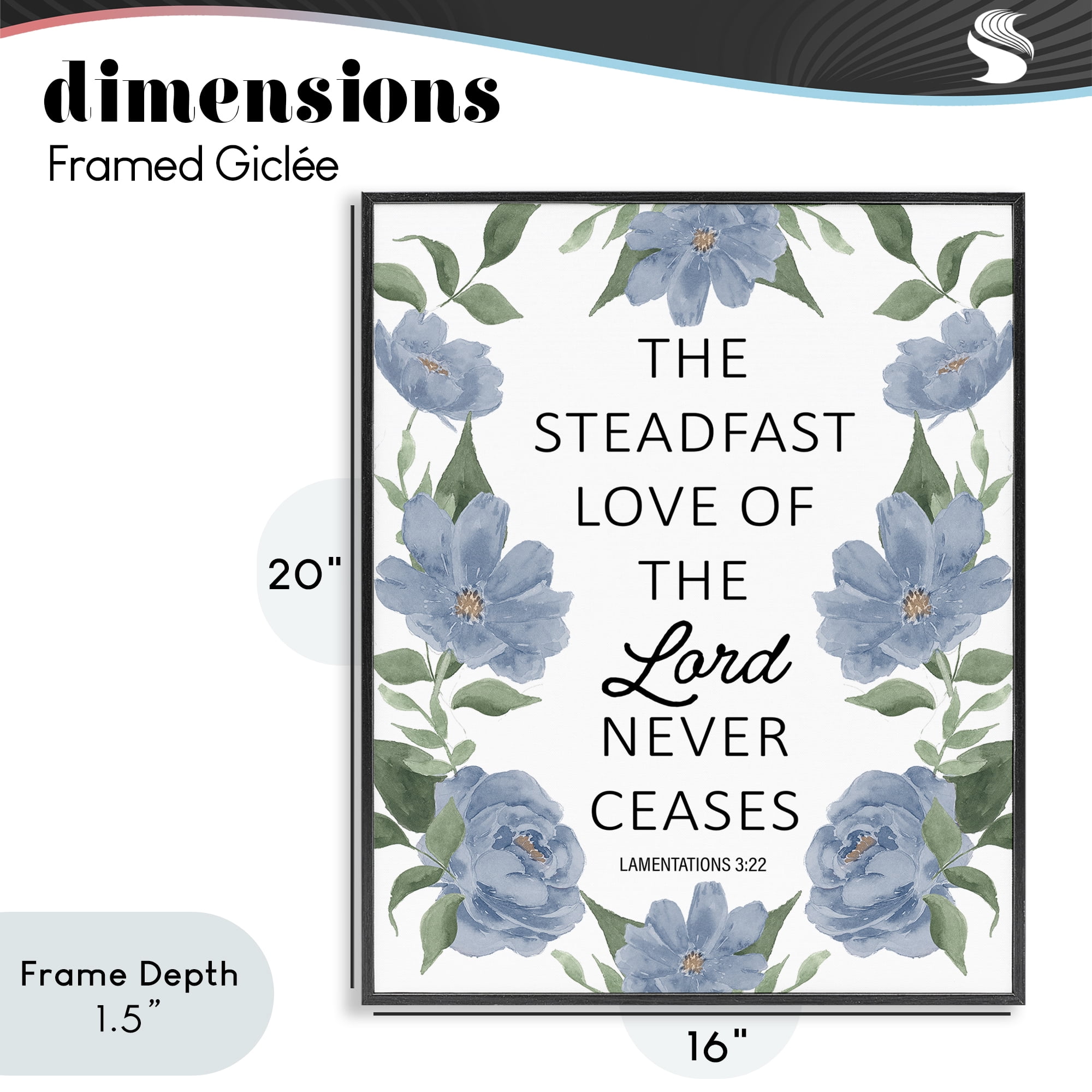 Stupell Industries Steadfast Love Of The Lord Black Framed Giclee Art, design by Lucille Price