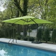 thumbnail image 3 of PURPLE LEAF 8' X 8' Patio Umbrella for pool 7' High Offset Cantilever Umbrella for Poolside, 360° Rotation Outdoor Umbrella, Apple Green, 3 of 14