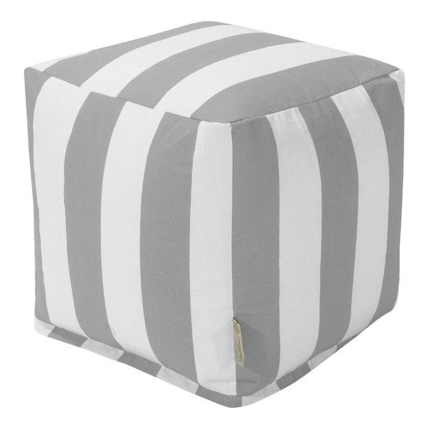 Majestic Home Goods Vertical Stripe Indoor/Outdoor Ottoman Pouf Cube
