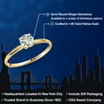 thumbnail image 2 of Gem Stone King 14K Yellow Gold Green Prasiolite Engagement Ring for Women | 0.80 Cttw | Round 6MM | Gemstone Birthstone | Size 6, 2 of 6