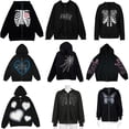 thumbnail image 2 of Chándal de los años 90 para mujer, sudadera informal de manga larga con capucha, ropa de gran tamaño con cremallera fina Y2k, moda coreana, otoño, 2 of 4