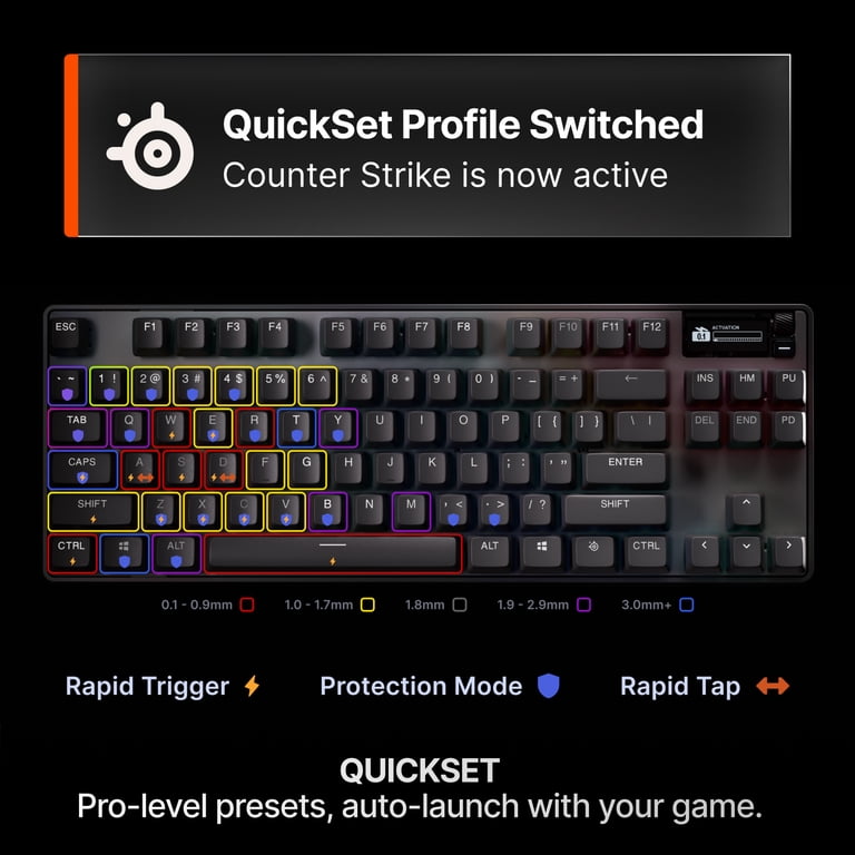 SteelSeries Apex Pro TKL Gen 3 RGB OLED Gaming Keyboard with