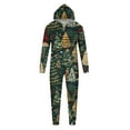 thumbnail image 2 of Odeerbi Christmas Onesie Pajamas for Family Holiday Sleep Jumpsuit Long Sleeve Family Christmas Pajamas Matching Sets Dad Fashion Printed Hooded Jumpsuit Sleepwear PJs Set Green, 2 of 5