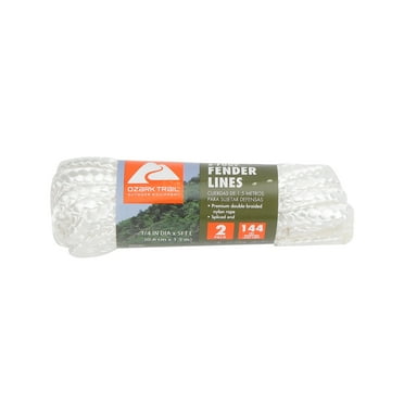 Ozark Trail Fender Lines, White, ¼" x 5', 2 Pack