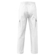 thumbnail image 5 of Men's Cargo Pants Straight Leg Casual Work Multi Pocket Utility Pants White XXXXXL, 5 of 6