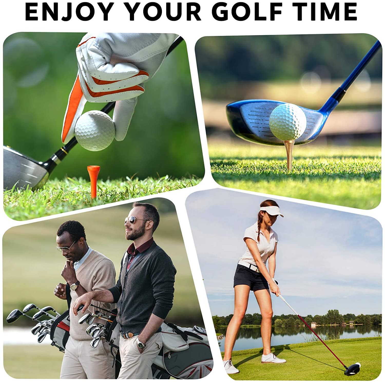 Golf Tees, 3 1/4Inch, 77 Count,Professional Deluxe Wooden Golf Tee, Natural Hard Wood Golf Tee