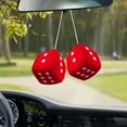 thumbnail image 2 of Car Colorful Plush Dice Automobiles Rear View Mirror Charms Hanging Decor, 2 of 9