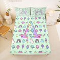 thumbnail image 5 of Manfei Pastel Unicorn Bed Sheets,Girls Personalized Letter A Full Size Sheets,Light Green Multicolor,4-Piece,1 Flat Sheet, 1 Fitted Sheet and 2 Pillowcases, 5 of 7