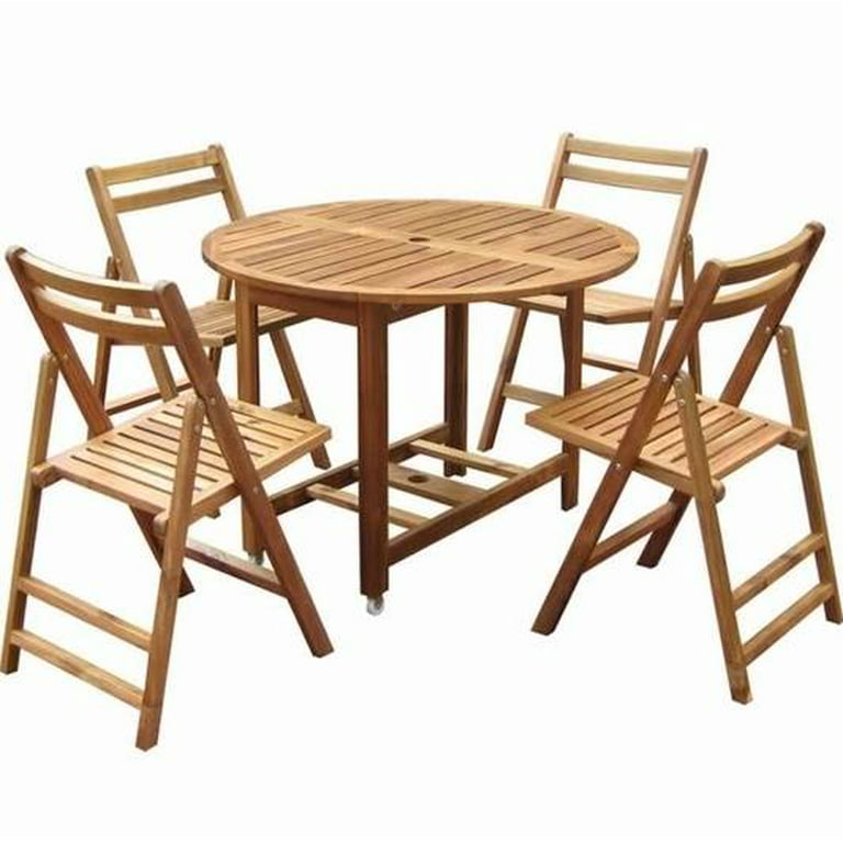 Folding Dining Set W Table 4 Chairs, Folding Table With Chairs Underneath