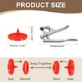 thumbnail image 2 of Uxcell Plastic Snaps Fasteners with Snap Pliers, 100 Set T8 Round Resin No-Sew Button Snap Fasteners Kit Red, 2 of 7