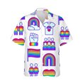 thumbnail image 3 of Camisas con estampado 3D de la bandera del arcoíris LGBT para hombres y mujeres, blusas de manga corta con solapa, estilo callejero, a la moda, con personalidad, para verano, 3 of 5