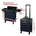 thumbnail image 6 of Byootique Rolling Makeup Train Case Cosmetic Trolley Organizer Mermaid Black, 6 of 9