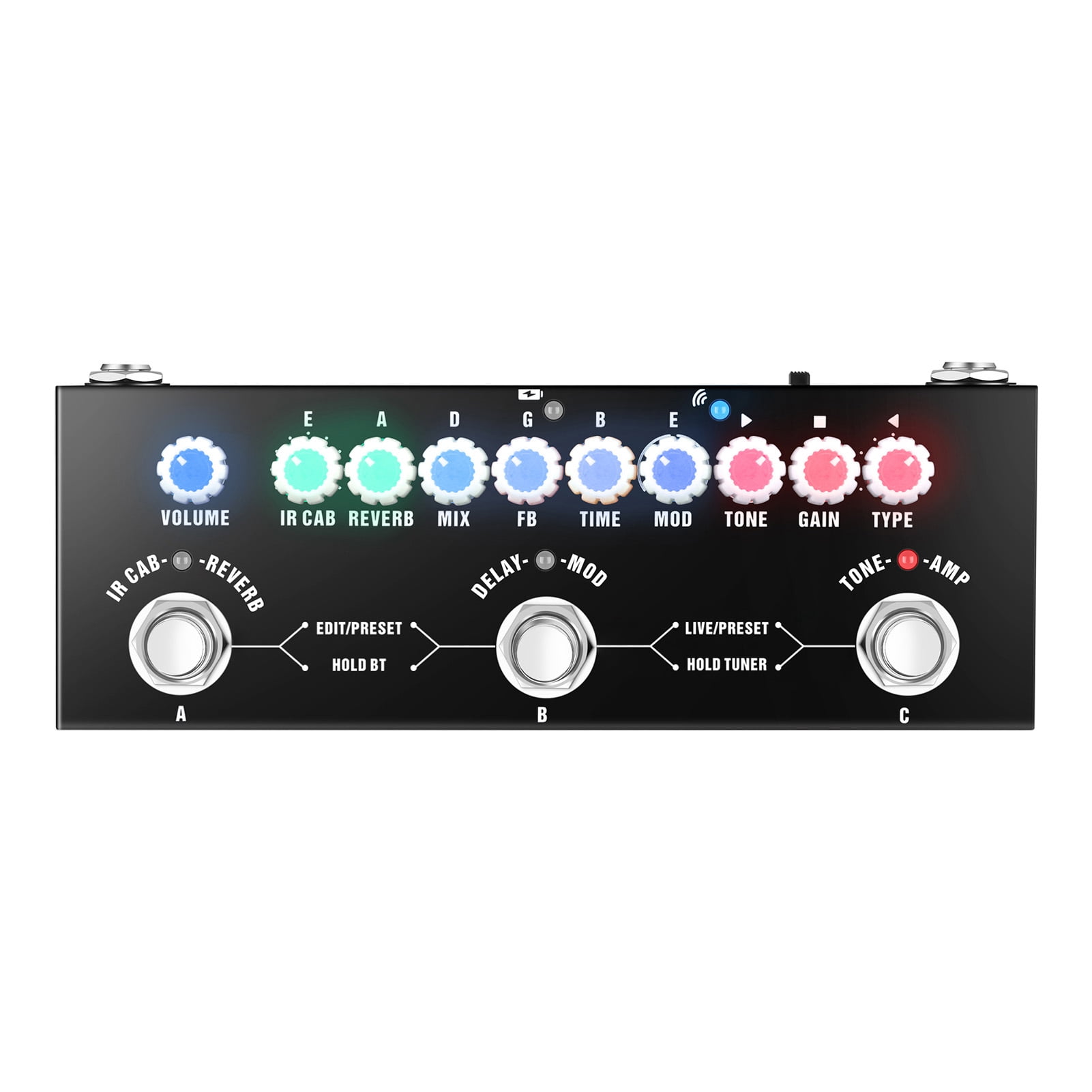 Guitar Effects Pedal Pedal CUBE BABY Portable Multifunctional Electric Guitar Combined Effect Pedal with Wireless Music Playback Phone Recording Audio Type-C Interface Function