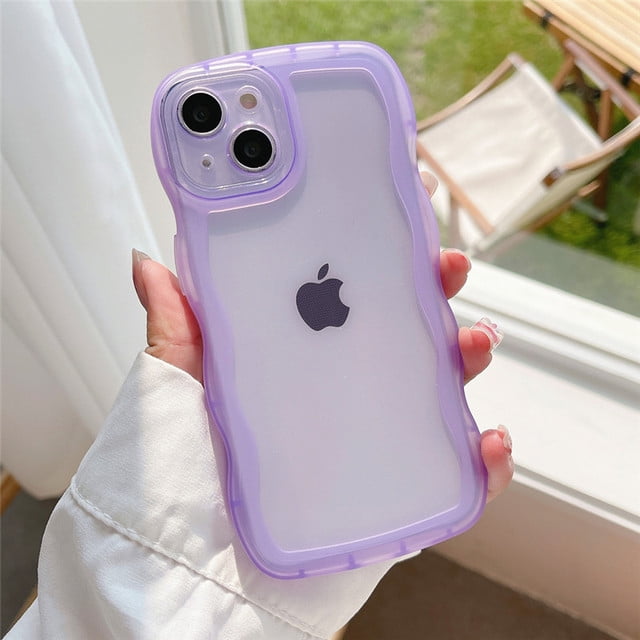 Fashion Shockproof Clear Phone Case For iPhone 11 12 13 14 Pro XS Max XR Transparent Curly Wave For iPhone 7 8Plus SE Back Cover
