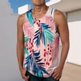 thumbnail image 2 of YUGYXL Mens Tank Tops Summer Workout Gym Sleeveless Shirt Hawaiian Graphic Tank Top Men Vintage Beach Shirts Pink XXL, 2 of 5