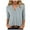 Grey, variant on Womens Button Down Shirts Casual V Neck 3/4 Length Sleeve Open Front Cardigan Dressy Loose Work Business Blouses Top (Blue, S)