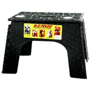 B&R Plastics 103-6BK E-Z Foldz Folding Step Stool - 12", Black