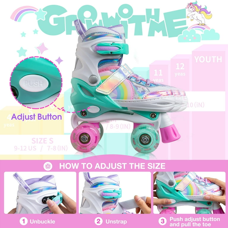  SULIFEEL Adjustable Roller Skates for Girls Boys Kids
