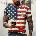 thumbnail image 3 of Yiaimeir ‌Independence Day Print Casual Round Neck T-Shirt Men's Short Sleeved‌, 3 of 4